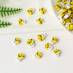 Mushroom Clay Beads 10mm Yellow Dotted Polymer 100pcs 2