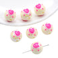 Painted Heart Acrylic Beads 16mm Glossy Bold Colors 4pcs 7
