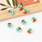 Flat Clay Beads 9mm Anchor Pattern Tropical Colors 100pcs 3