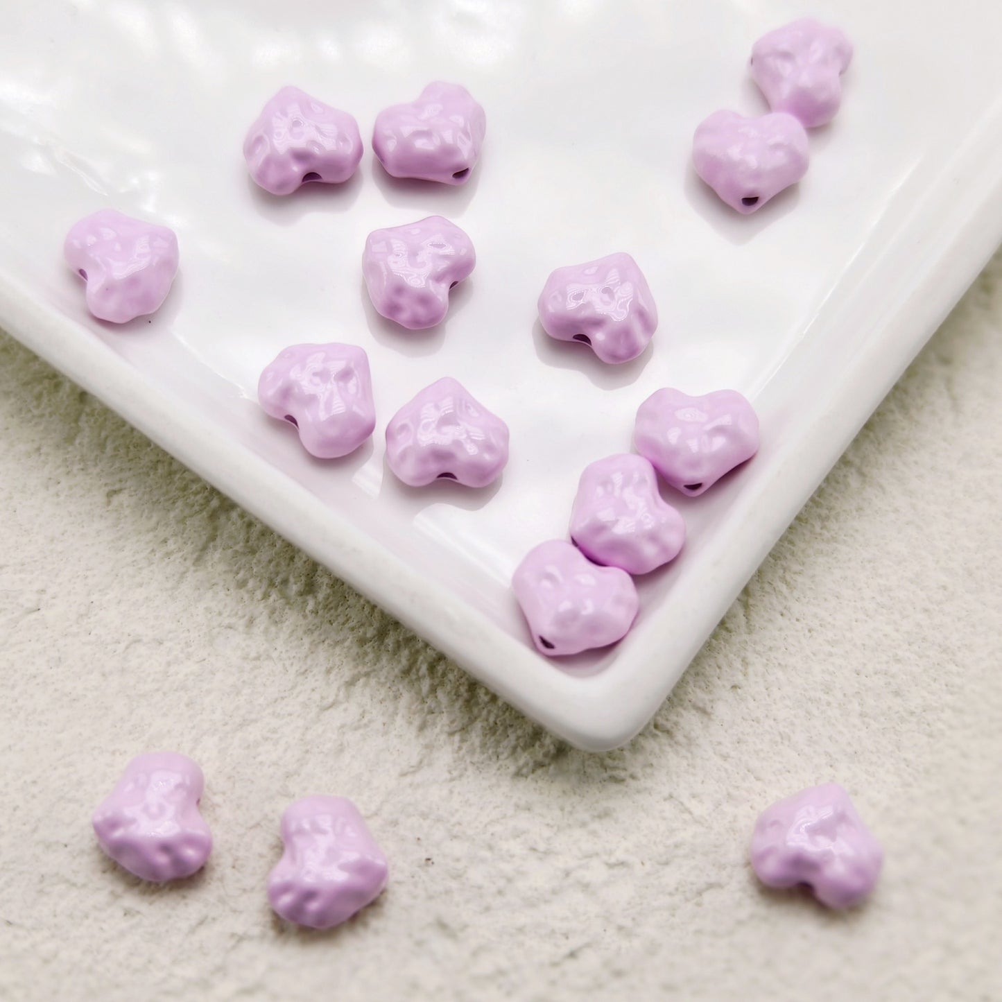 Heart Metal Beads 11mm Baking Painted Meteorite Zinc Alloy 20pcs 10