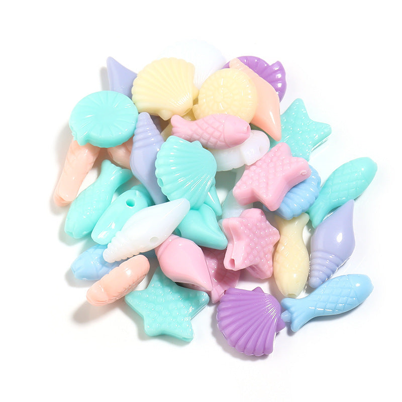 Macaron Acrylic Beads Mixed Shapes Pastel Colors 100pcs 19