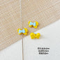 Bow Metal Beads 17mm Baking Painted Checkered Pattern 10pcs 19