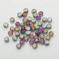 Electroplated Rose Glass Beads 6mm Small Etched Floral 50pcs 9