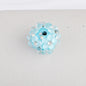 Flower Pattern Rhinestone Bubblegum Beads 15mm Polymer Clay 10pcs 6
