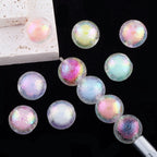 Wrinkled Transparent Acrylic Beads 16mm Pastel Iridescent 20pcs
