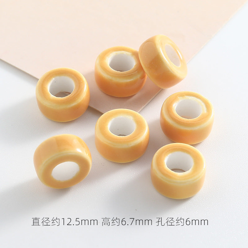 Ceramic Round Spacer Beads 12mm Candy Color Large Hole 50pcs 18