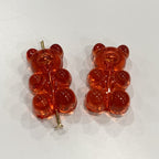 Clear Candy Colored Teddy Bear Acrylic Beads 12x18mm 10pcs 6