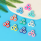 Flat Clay Beads 10mm Evil Eye Polymer Bright Mixed Colors 100pcs 3