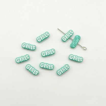 Girl Character Plate Metal Beads 12mm Baking Painted 20pcs 13