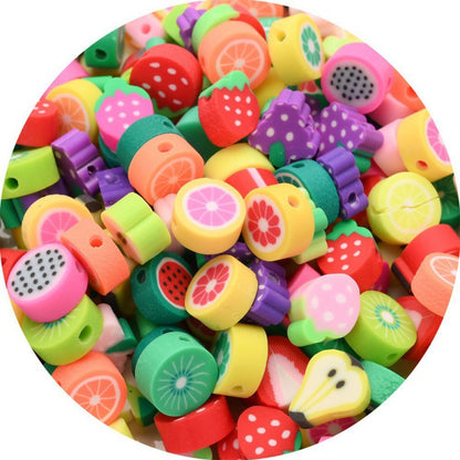Flat Clay Beads 10mm Color Fruit Cartoon Mixed Design 1000pcs 43