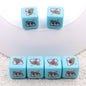 Painted Square Acrylic Beads 13mm Crayon Shin-Chan Printed 50pcs 9