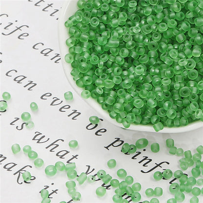 Frosted Transparent Seed Glass Beads 3mm Mixed Colors 1400pcs 19