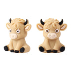 Silicone 3D Focal Beads Highland Cow Textured Fur Playful Expression 20pcs 6