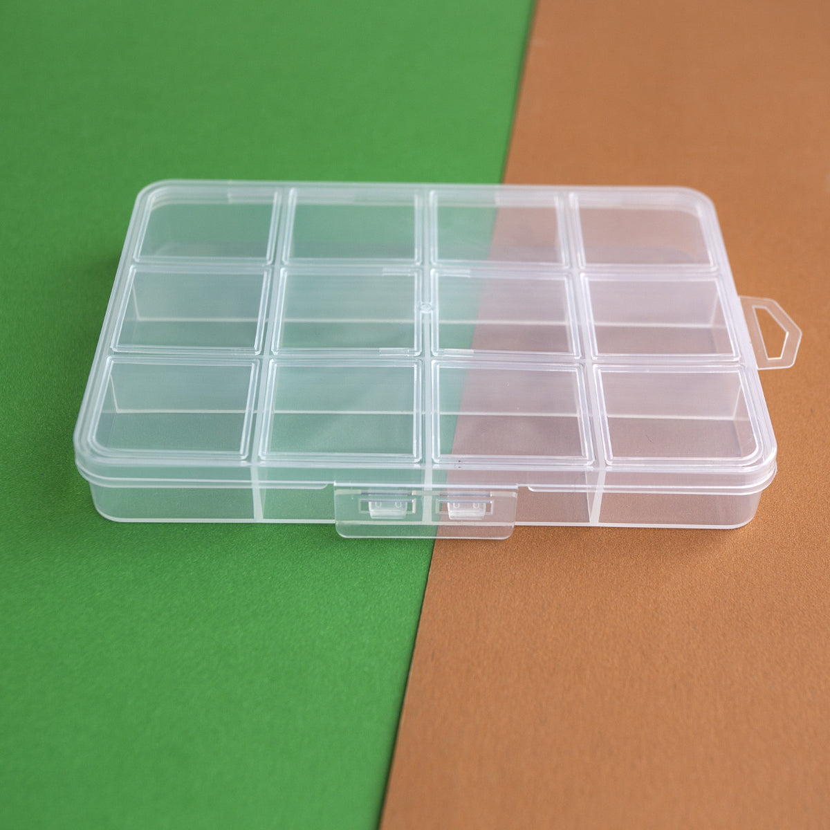 Plastic Organizer Boxes Clear 12 Compartment Fixed Grid 13cm 2pcs 6