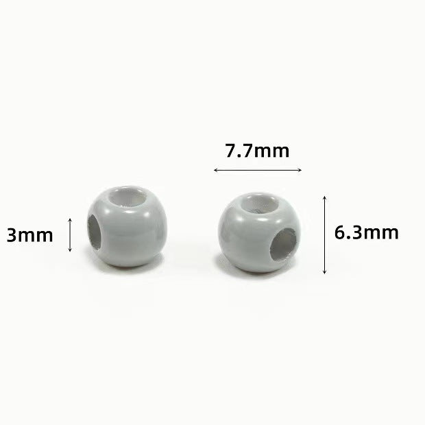 Colored Four-Hole Acrylic Beads Large Hole Chunky Mixed Finishes 100pcs 4