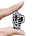 Silicone Focal Beads Cow Print Travel Cup Handle 20pcs 5
