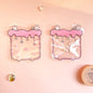 Transparent Zip Lock Bags Printed Flying Saucer and Milk Tea Cup 50pcs 10.5-11.5cm 3