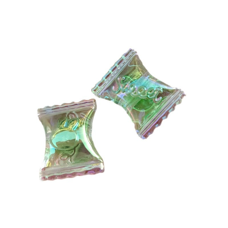 Transparent Candy Bag Acrylic Beads 17x21mm UV Plating 100pcs 5