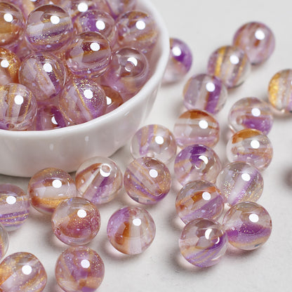 Glimmer Nebulous Resin Beads 12mm Round Multicolor Gradient 20pcs 14