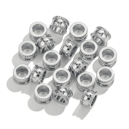Stainless Steel Lace Spacer Beads 9mm Large Hole 20pcs 3