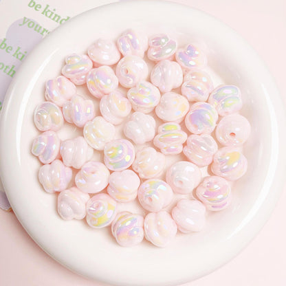 Glow Twisted Acrylic Beads 16mm Pastel Plating 20pcs 8