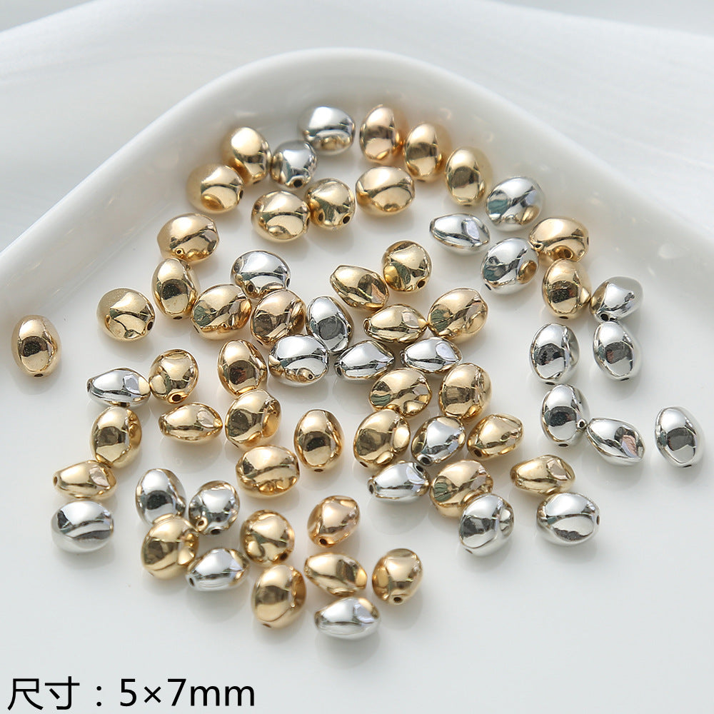 Acrylic Metallic Spacer Beads Gold and Silver 50pcs 3