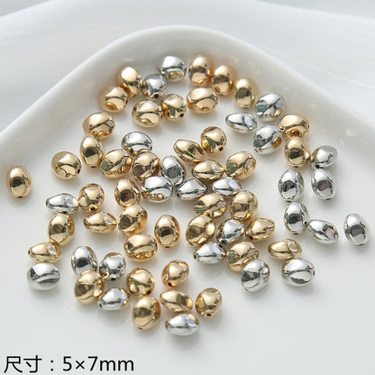 Acrylic Metallic Spacer Beads Gold and Silver 50pcs 3