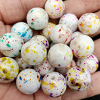 Spray Painted Acrylic Beads 16mm Colorful Speckled Splash 100pcs 2