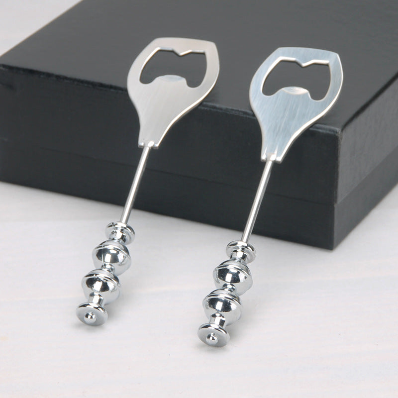 Beadable Bottle Opener Stainless Steel Silver Polished Finish 2