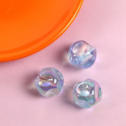 Transparent Fig Shaped Acrylic Beads 16mm UV Plating 100pcs 2