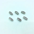 Tube Metal Beads 12mm Antique Silver Tone Crackle Zinc Alloy 100pcs 6