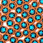 Flat Clay Beads 9mm Planet Series Colorful Space Designs 100pcs 6