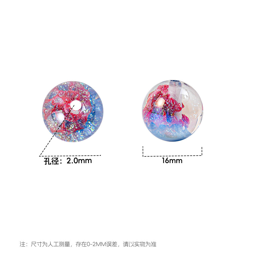 Clear Christmas Tree Inside Resin Beads 16mm Round Colorful 20pcs 2