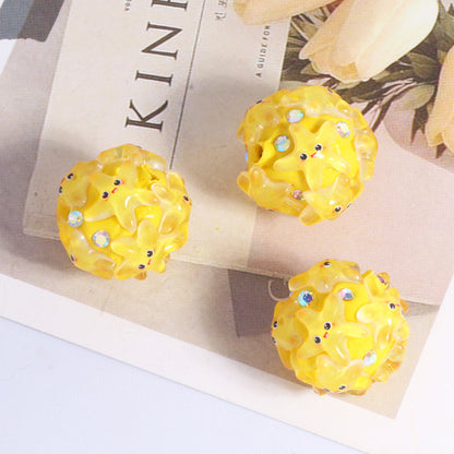 Embellished Bubblegum Beads 20mm Cartoon Animal Resin Rhinestone 4pcs 13