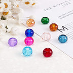 Glass Abacus Spacer Beads 15mm Transparent Large Hole 100pcs