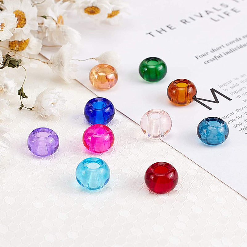 Glass Abacus Spacer Beads 15mm Transparent Large Hole 100pcs