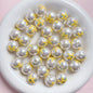 Painted Round Acrylic Beads 16mm Cartoon Hand Painted Imitation Pearl 5pcs 14