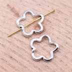 Hollow Flower Metal Beads 16mm Vintage Inspired Openwork 60pcs 2