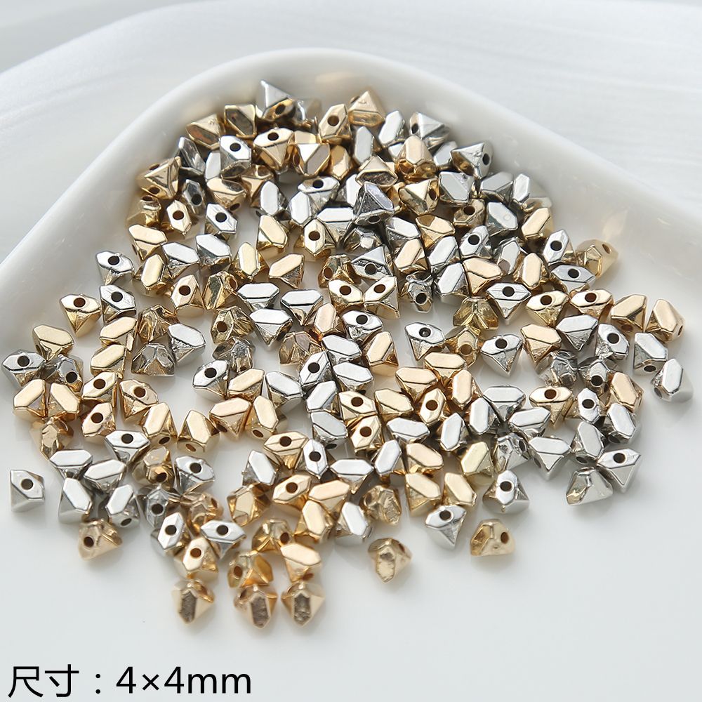 Acrylic Metallic Spacer Beads Gold and Silver 50pcs 7