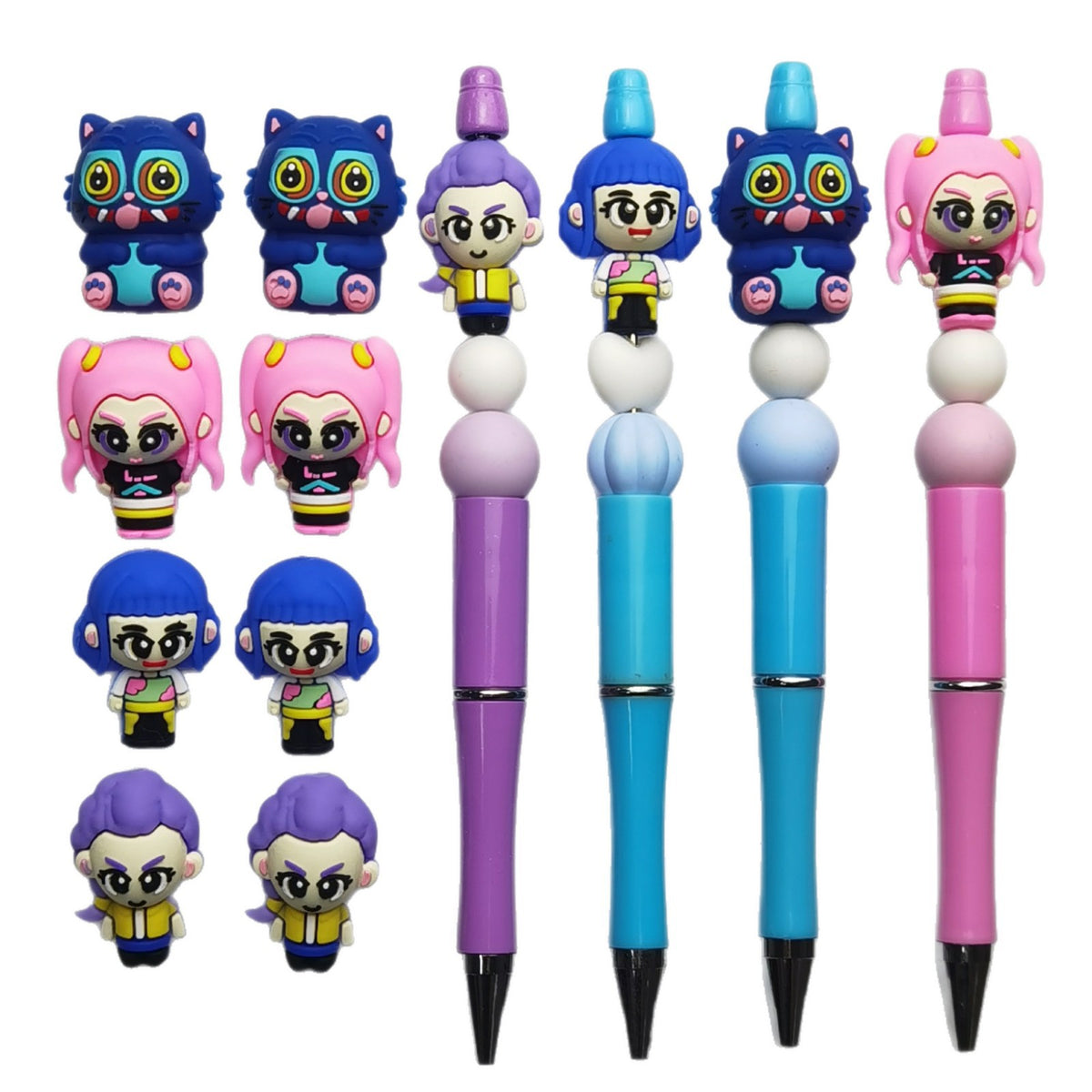 Silicone 3D Focal Beads Witch Hunter Holding Styling Elements 20pcs