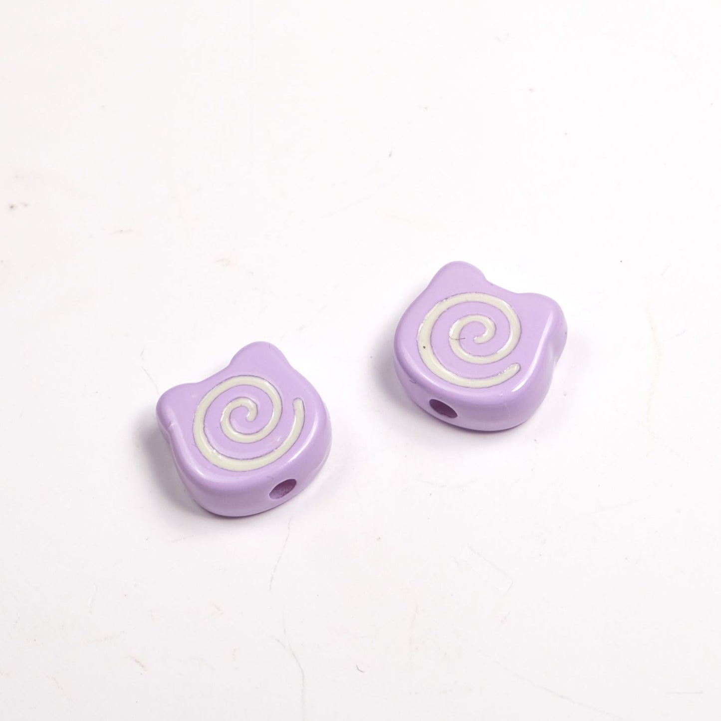 Painted Spiral Bear Acrylic Beads 11mm Colorful Glossy 50pcs 8
