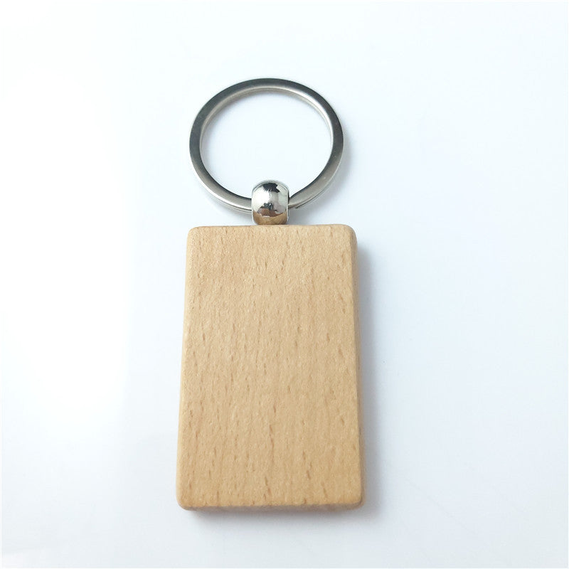 Wooden Blank Keychain Minimalist Natural Wood Shapes 9
