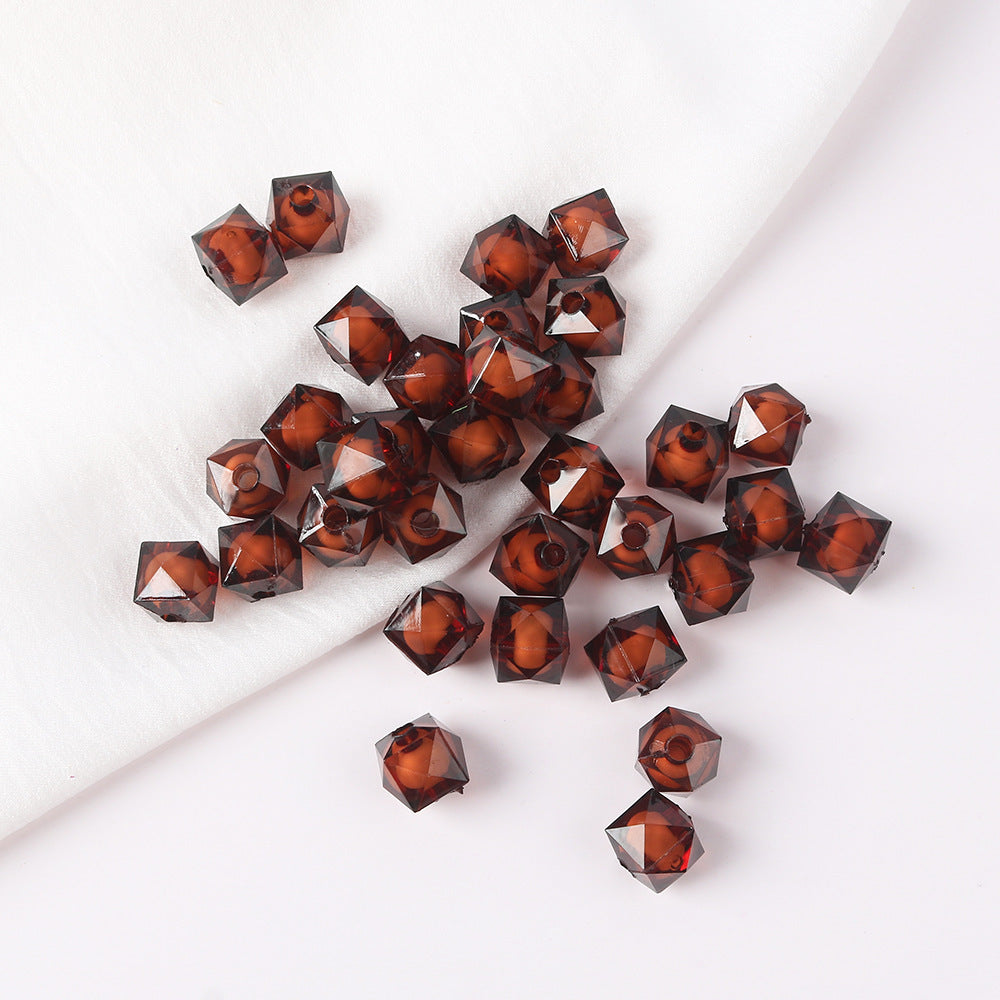 Faceted Acrylic Sago Beads 8-10mm Glossy Translucent 100pcs 6