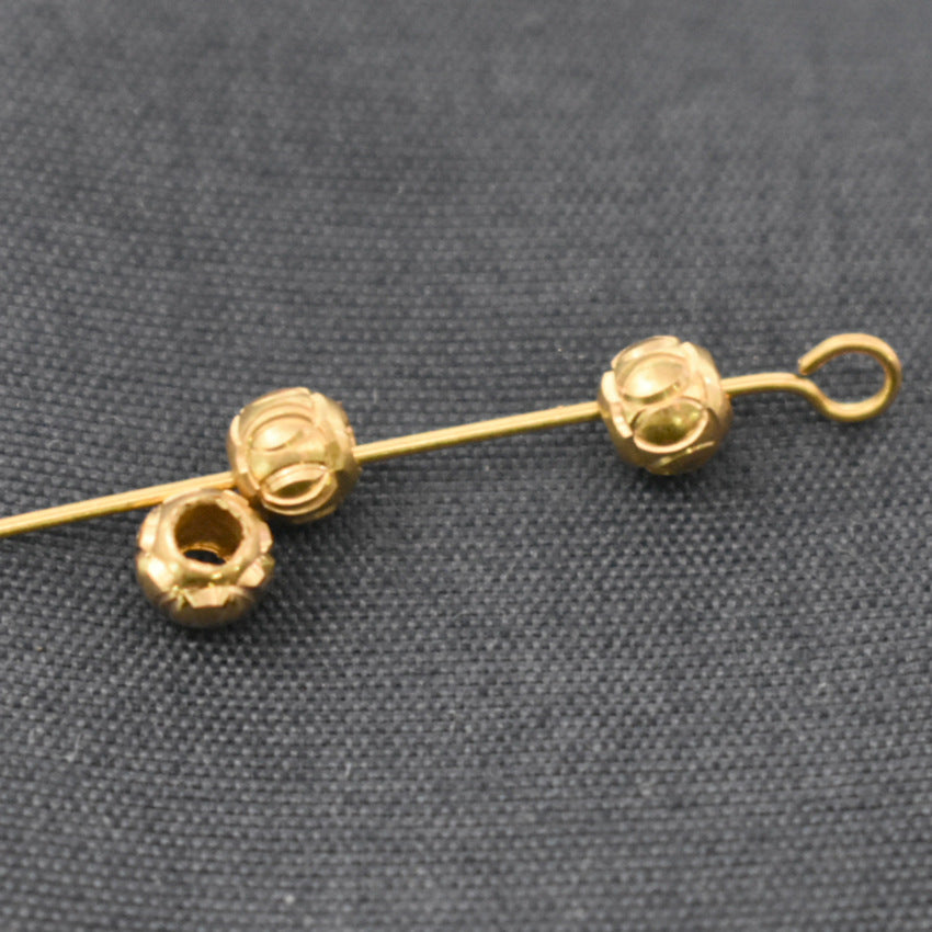 Brass Circle Cross Engraved Spacer Beads 5mm 6mm 50pcs 2