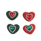 Rhinestone Heart Clay Beads 24mm Colorful Sparkling 6pcs 5