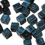 Opal Glitter Square Resin Beads 8mm Pearlescent Shimmer 10pcs 5