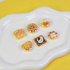 Plating Small Animal Bread Series Resin Beads Glossy Golden Brown 20pcs 3