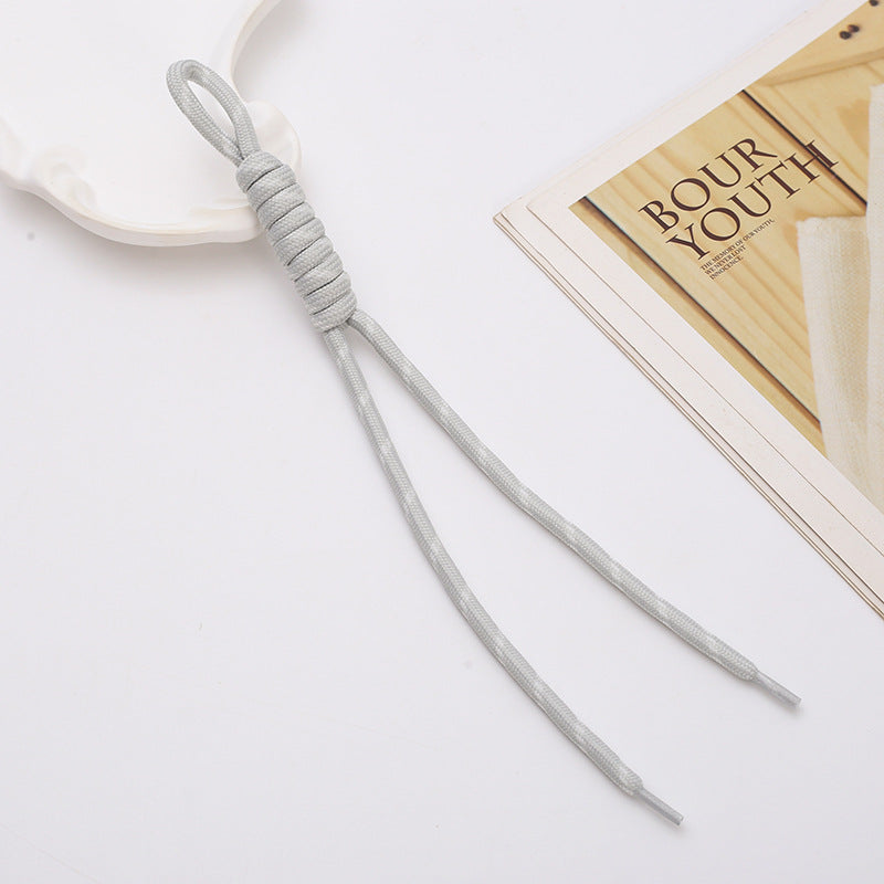 Two Tone Braided Rope Crochet Keychain Fabric Slim Durable 8pcs 16