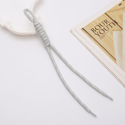 Two Tone Braided Rope Crochet Keychain Fabric Slim Durable 8pcs 16