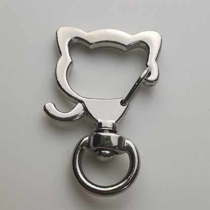 Zinc Alloy Puppy Head Keychain Clasps Spray Painted 35mm 20pcs 7
